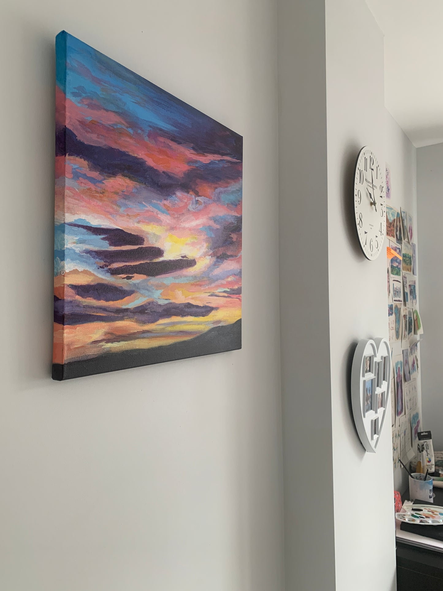 Abstracted Tranquil Sunset - Original Acrylic Painting on Canvas