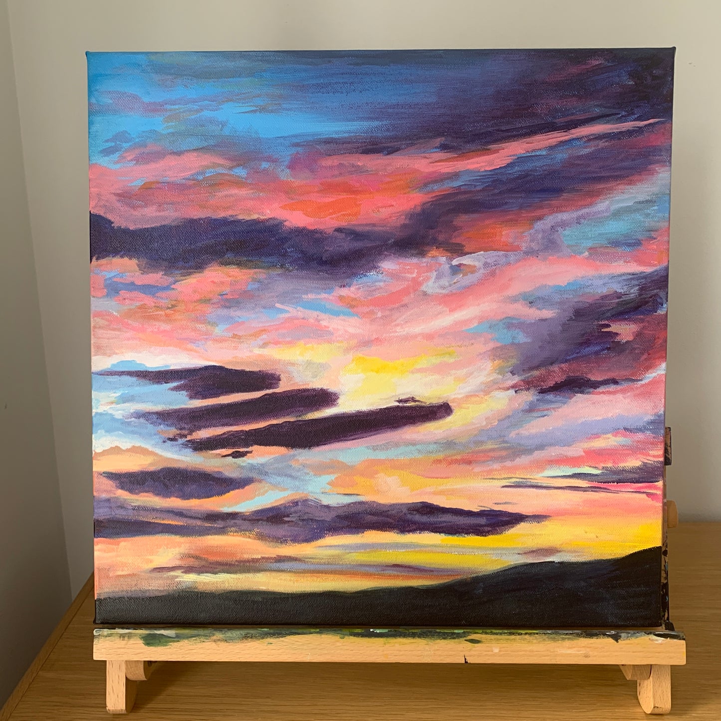 Abstracted Tranquil Sunset - Original Acrylic Painting on Canvas