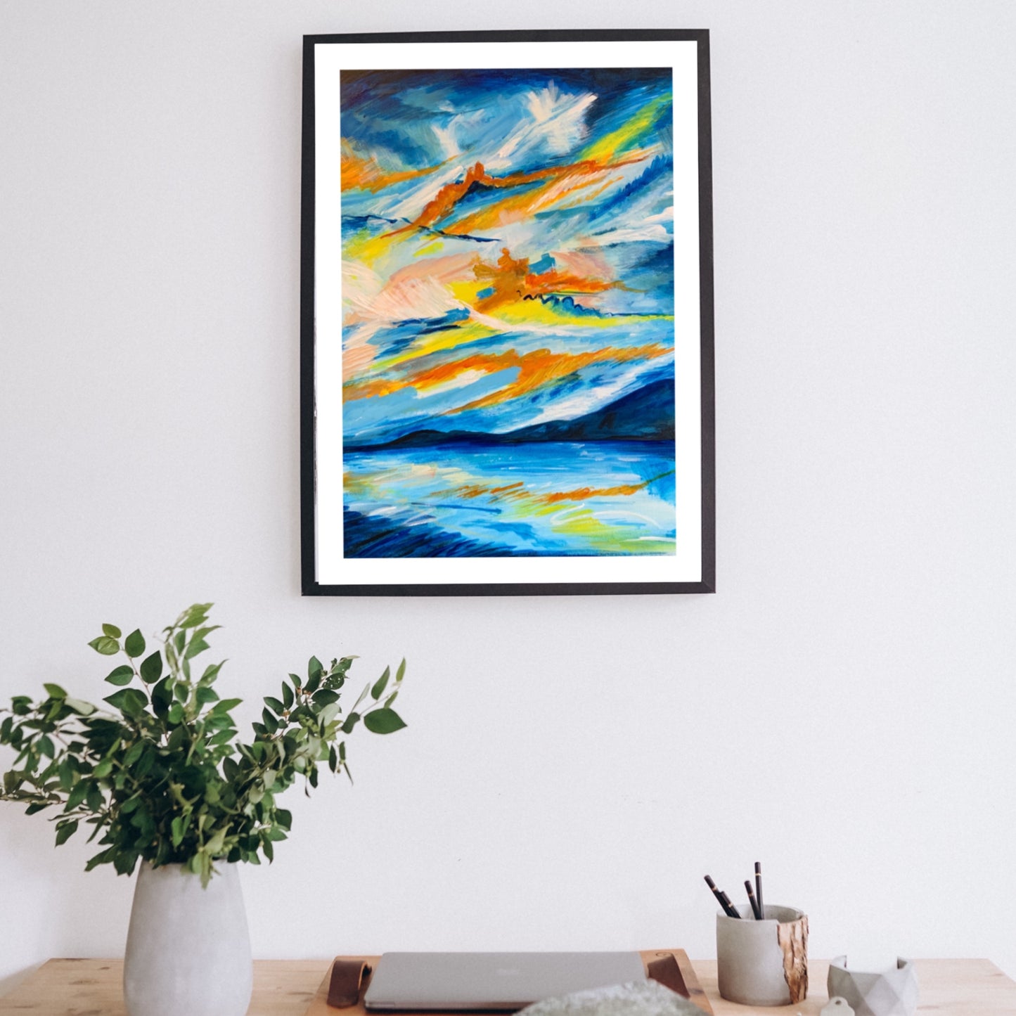 Blue Abstracted Skyscape 1 - Art Print