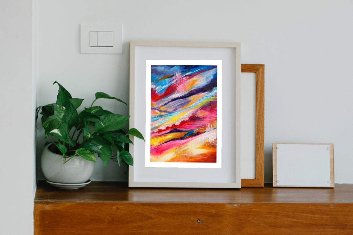 Orange and Pink Abstracted Skyscape - Art Print
