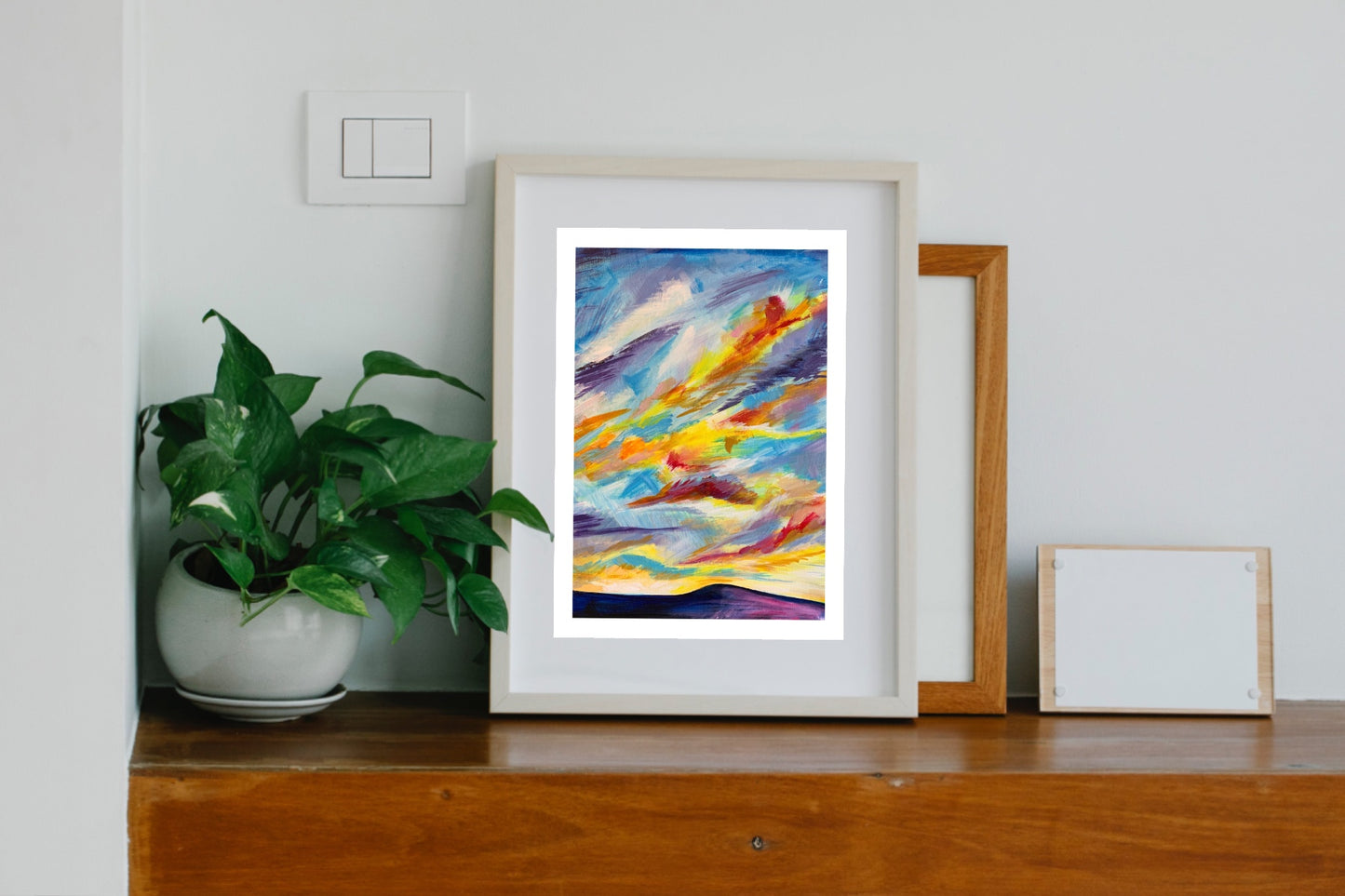 Purple and Yellow Abstracted Skyscape - Art Print