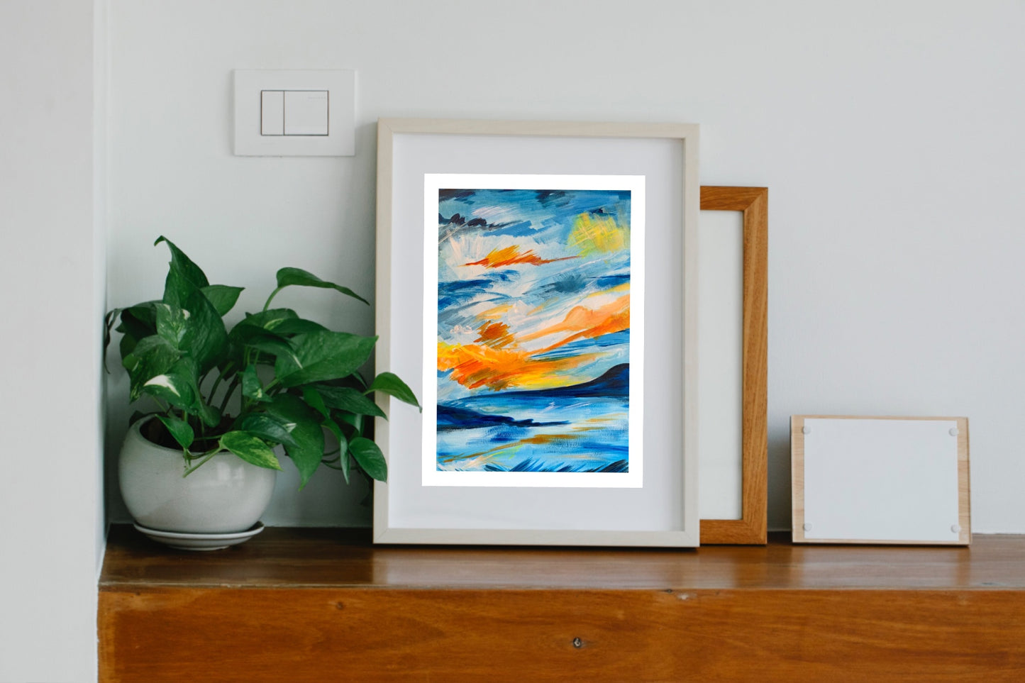 Blue Abstracted Skyscape 2 - Art Print