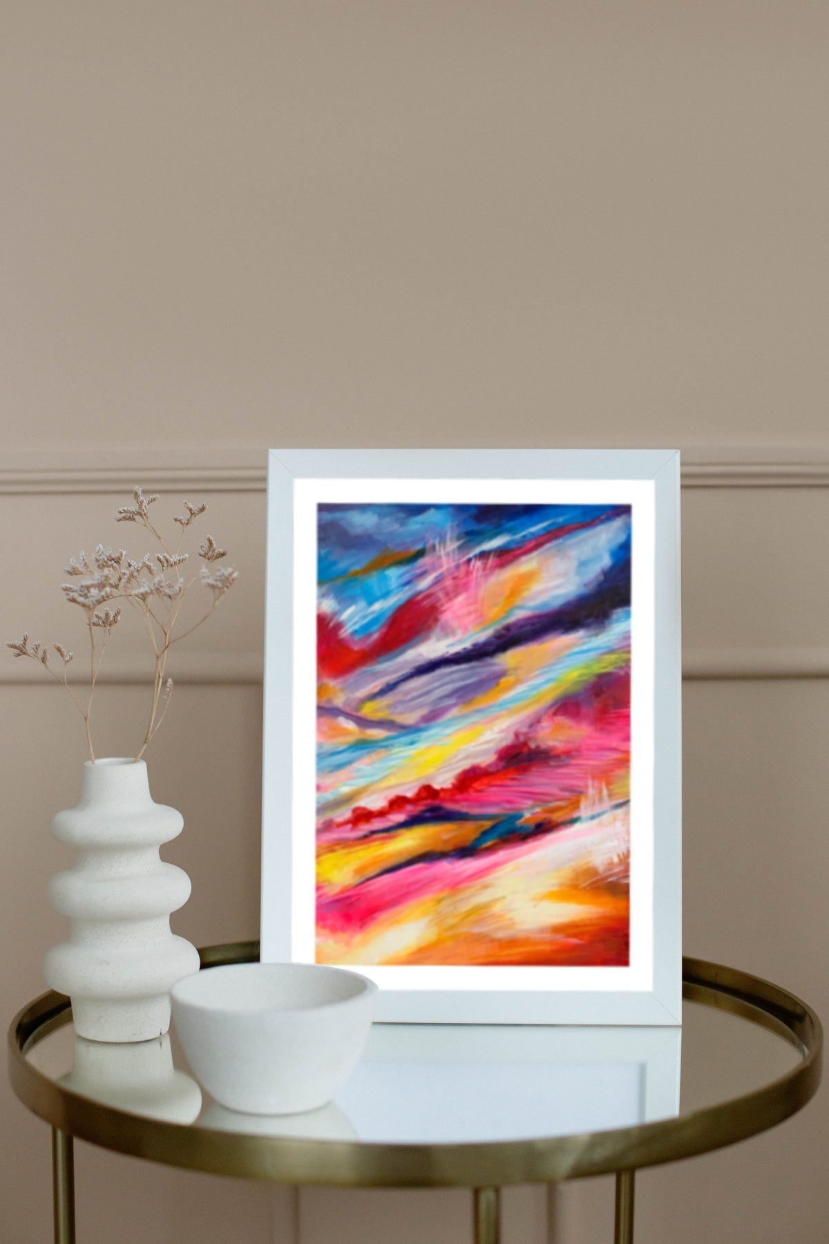 Orange and Pink Abstracted Skyscape - Art Print