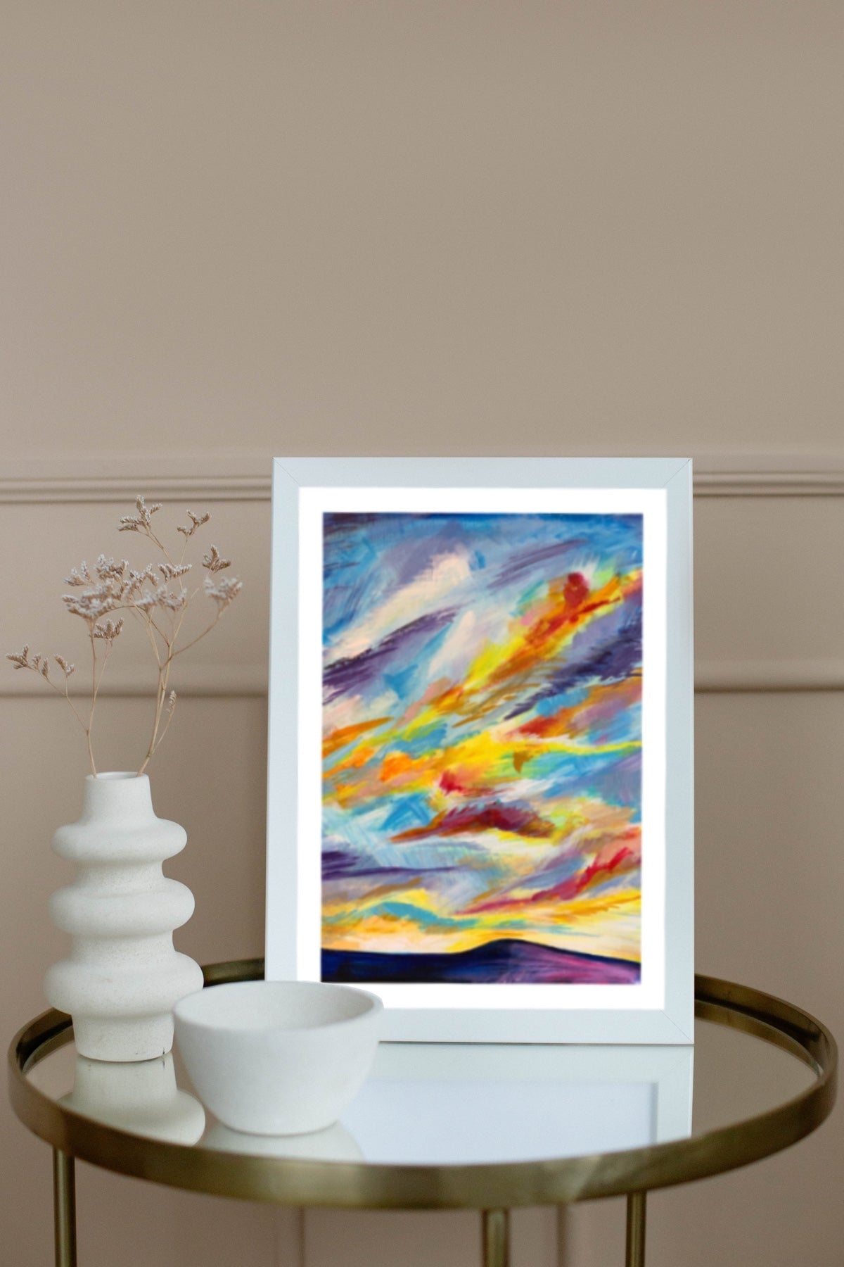 Purple and Yellow Abstracted Skyscape - Art Print
