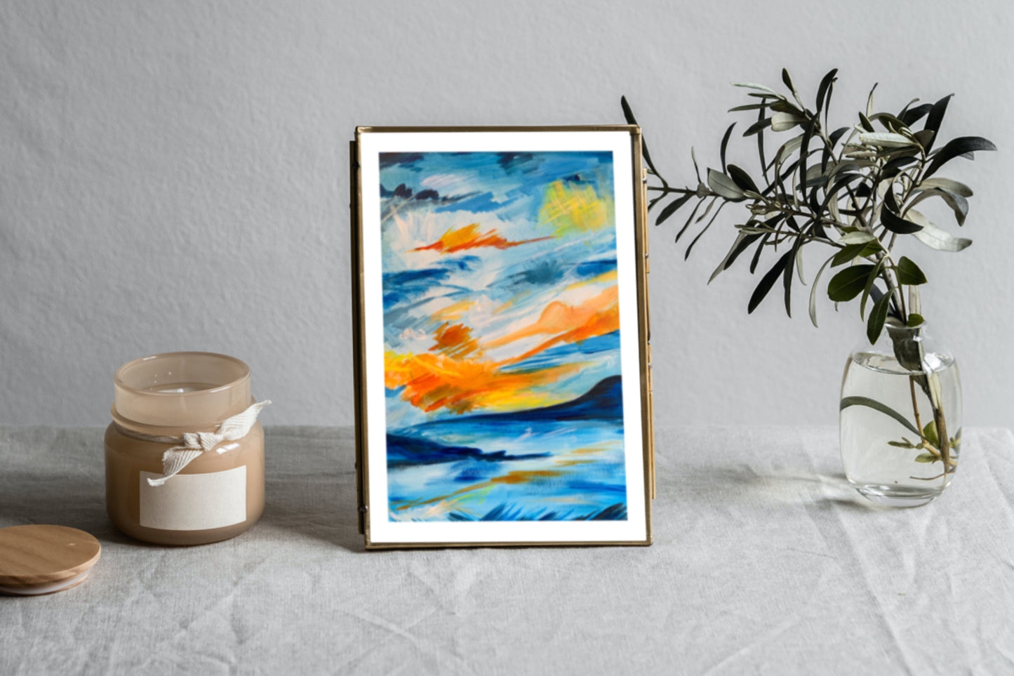Blue Abstracted Skyscape 2 - Art Print