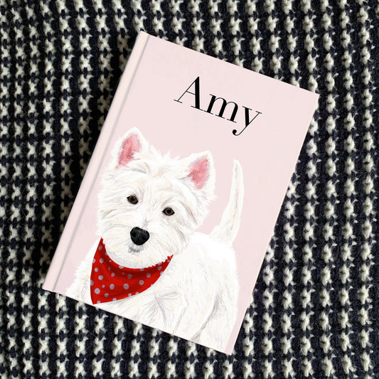 A5 West Highland Terrier Notebook, Hardcover - Option to Personalise