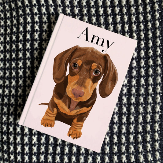 A5 Dachshund Notebook, Hardcover - Option to Personalise