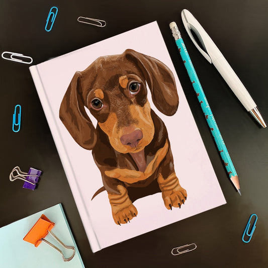 A5 Dachshund Notebook, Hardcover - Option to Personalise