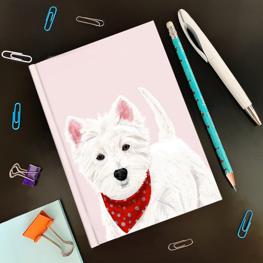 A5 West Highland Terrier Notebook, Hardcover - Option to Personalise
