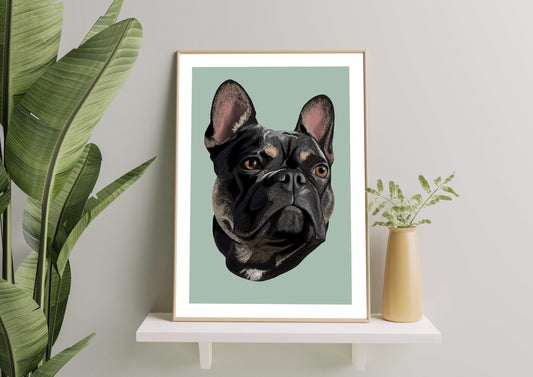 Commissioned Pet Portrait Print - Head Only - A5, A4, A3