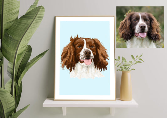 Commissioned Pet Portrait Print - Head Only - A5, A4, A3